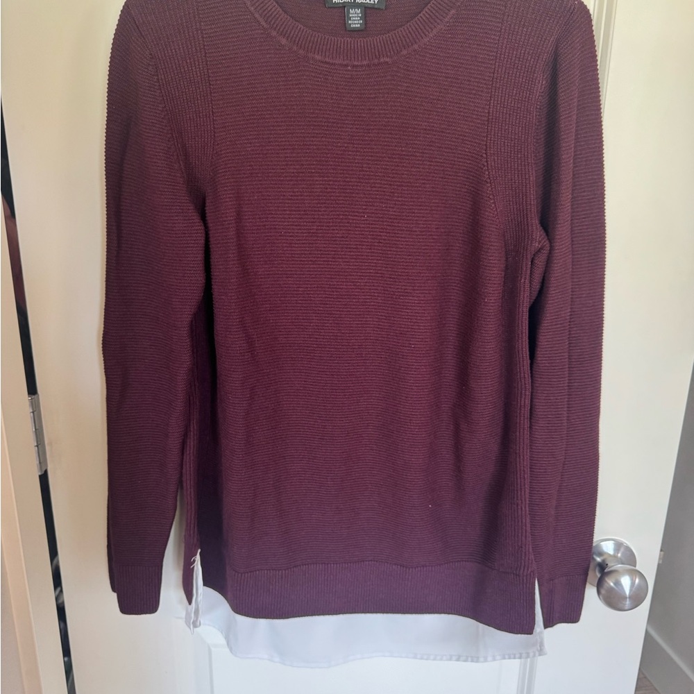 Hilary Radley Maroon Knit Sweater
